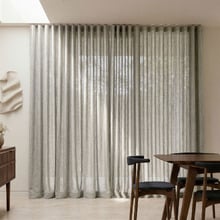 Custom Burano Linen-Blend Sheer S-Fold Single Panel Curtain & Track Set